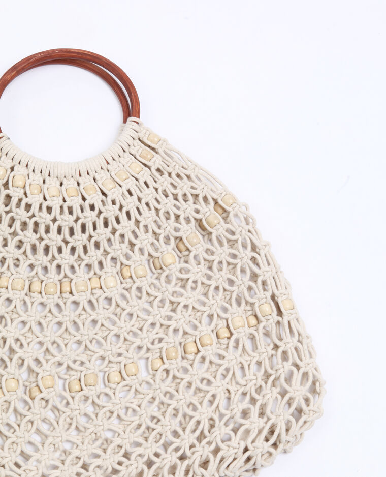 Sac filet à perles écru - Pimkie