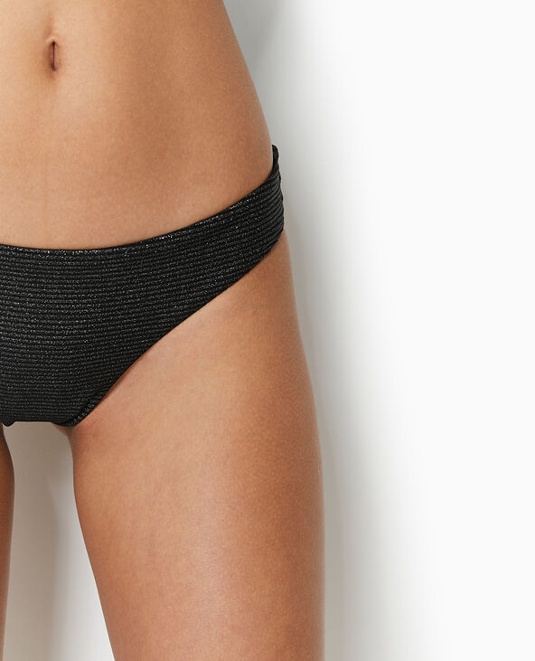 Bas de maillot de bain tanga avec lurex noir - Pimkie