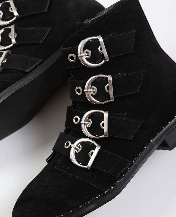Bottines plates à boucles outlet
