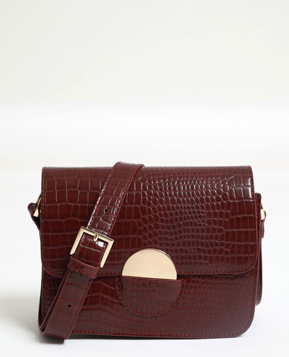 Sac boxy croco bordeaux - Pimkie