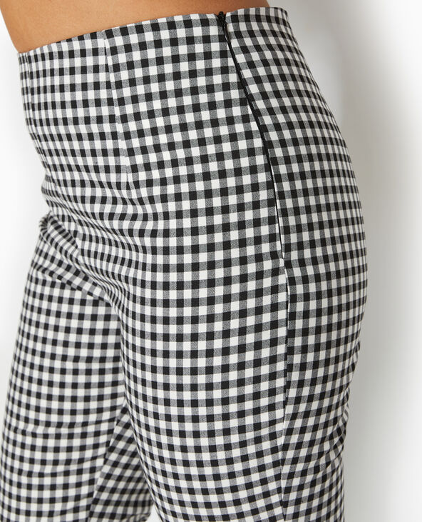Pantalon 7/8 motif vichy noir - Pimkie