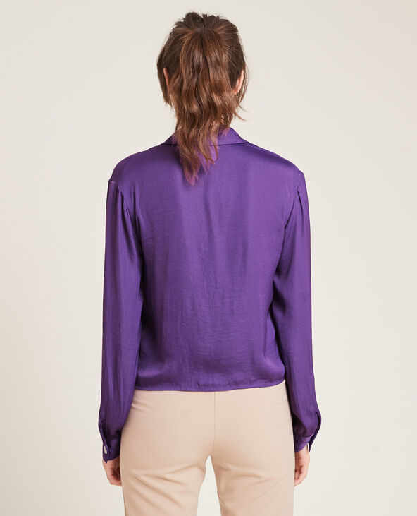 Chemise satin boutons fantaisie violet - Pimkie