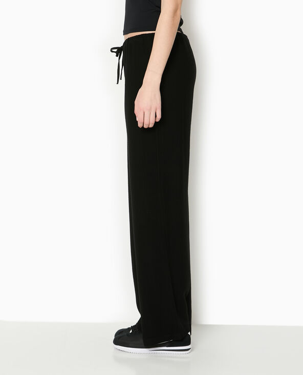 Pantalon large et droit avec taille élastiquée noir - Pimkie