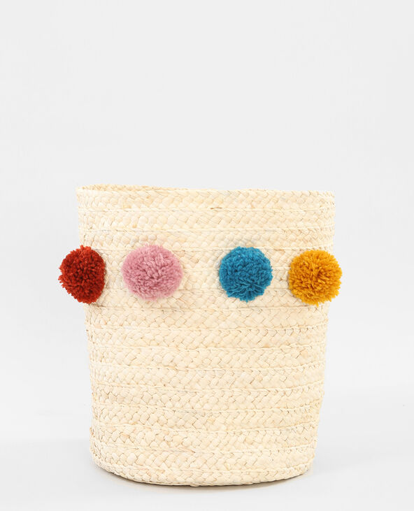 Panier à pompons blanc - Pimkie