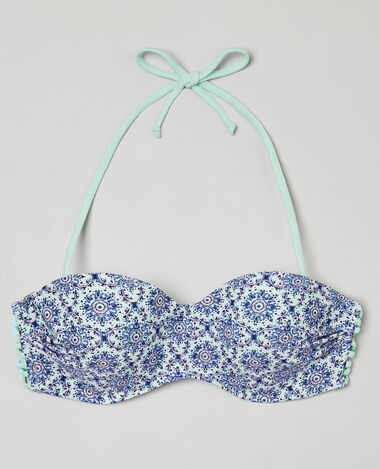 Haut de bikini imprimé mosaïque blanc - Pimkie