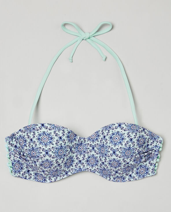 Haut de bikini imprimé mosaïque blanc - Pimkie