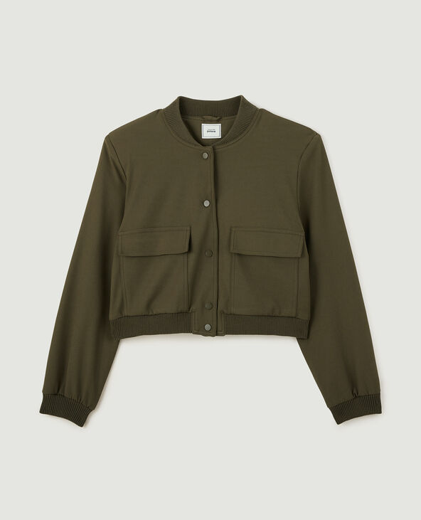 Bombers en toile avec épaulettes vert kaki - Pimkie