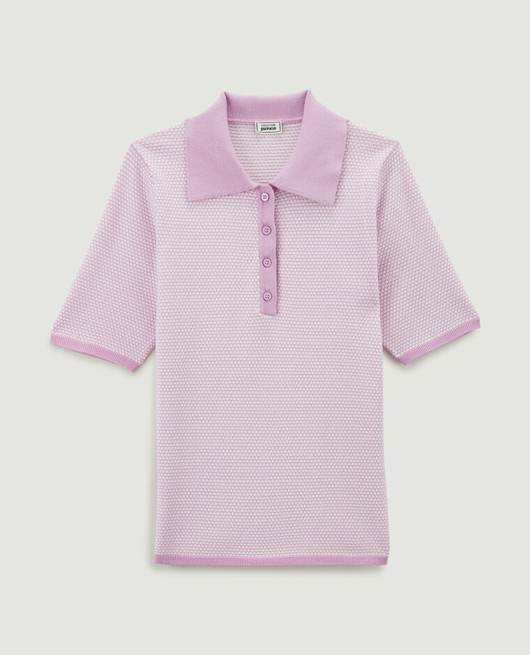 Polo maille jacquard rose - Pimkie