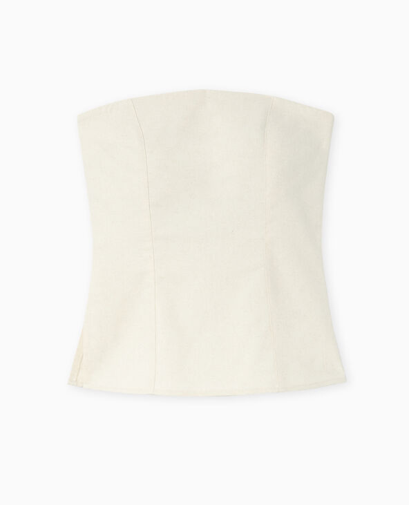 Top bustier avec fentes côtés blanc - Pimkie