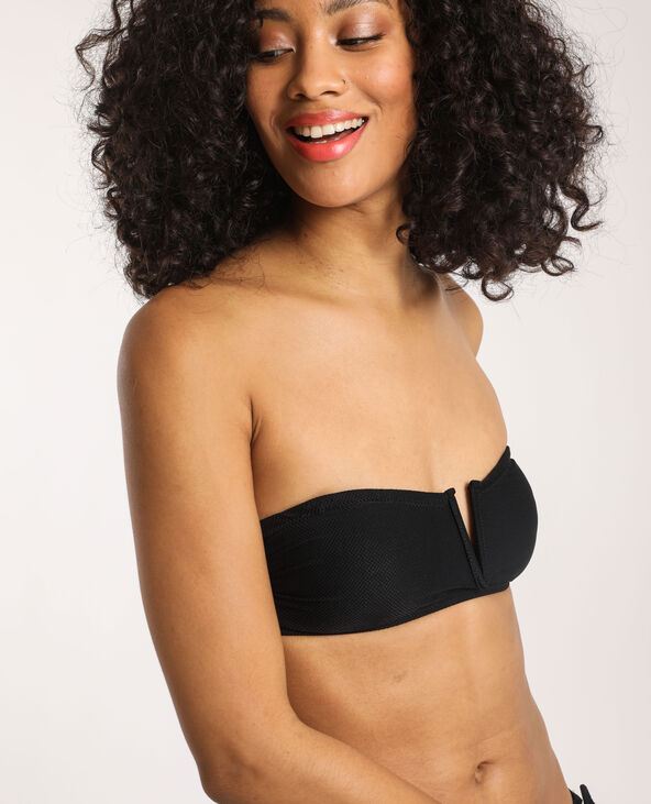 Haut de bikini texturé noir - Pimkie