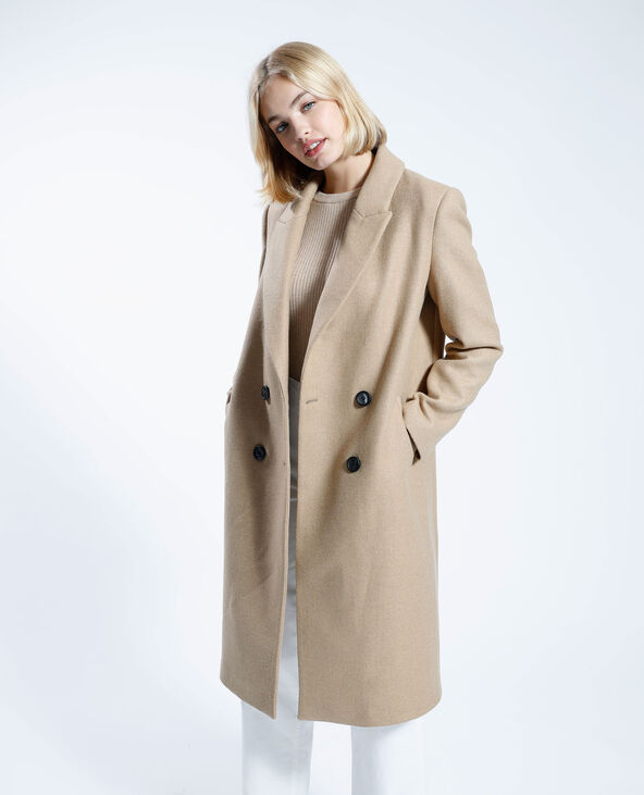 manteau de laine camel