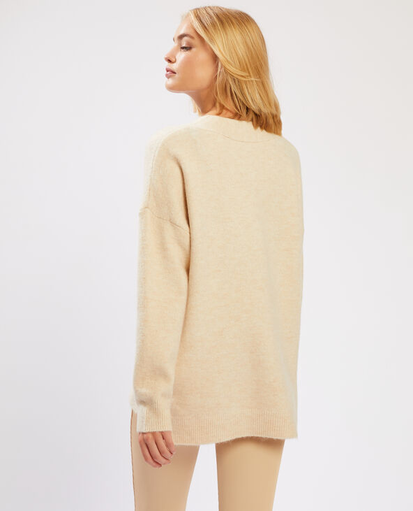 Pull col V beige - Pimkie