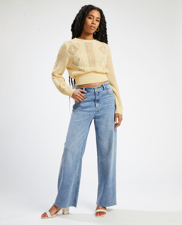 Pull maille fantaisie ajourée écru - Pimkie