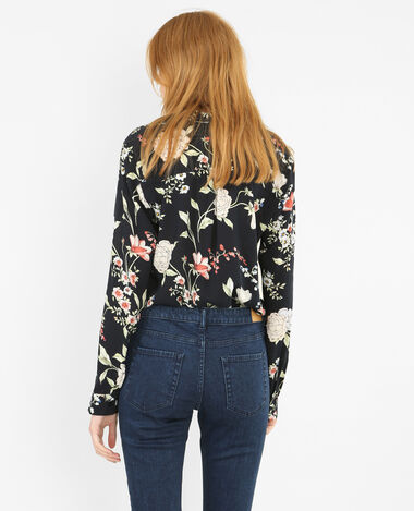 Chemise imprimé fleuri noir - Pimkie