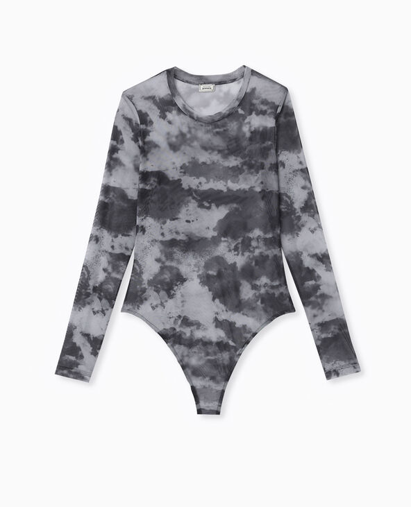 Body manches longues en tulle gris - Pimkie