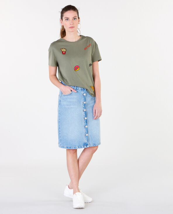 Jupe denim boutonnée bleu - Pimkie