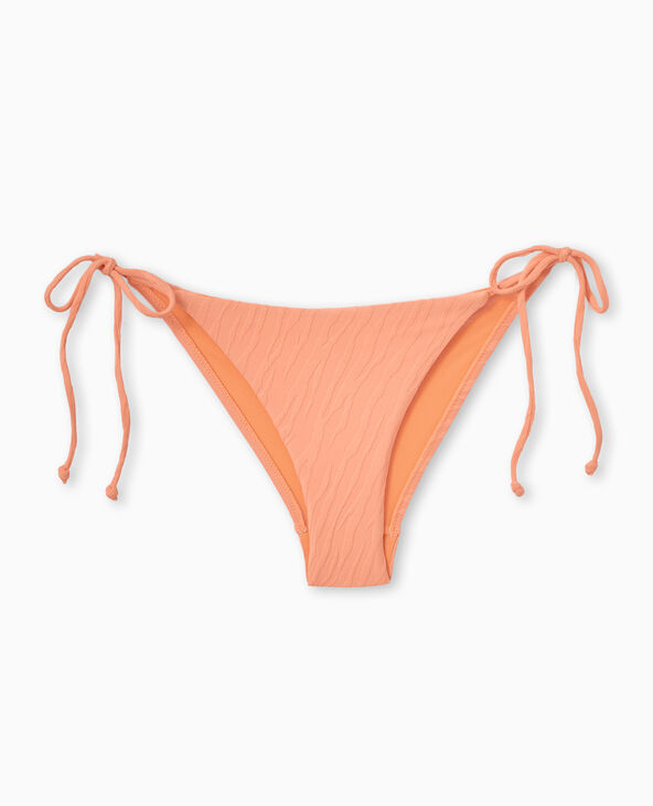 Bas de maillot de bain culotte avec nouettes orange fluo - Pimkie