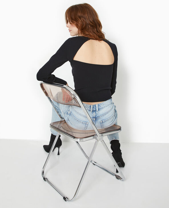 Pull fin avec dos-nu noir - Pimkie
