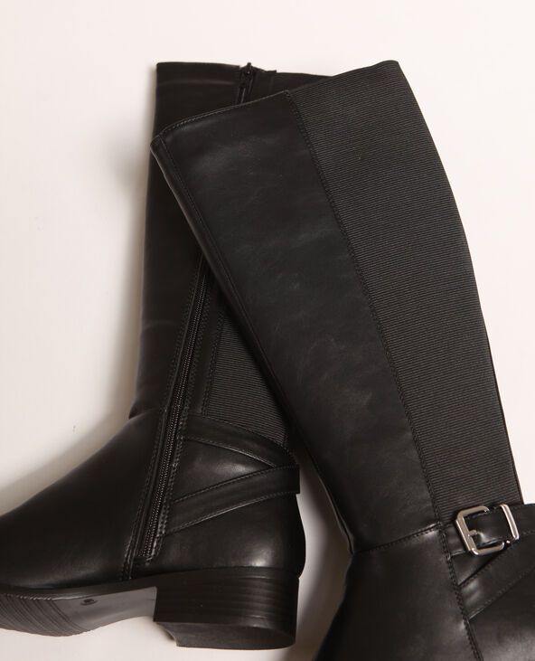 Bottes en simili cuir noir - Pimkie