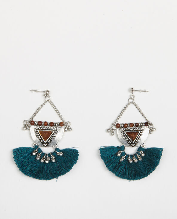Boucles d'oreilles pompons argenté - Pimkie