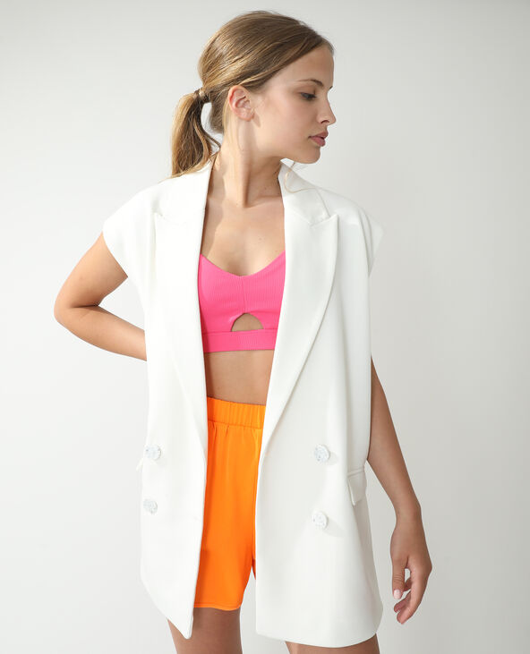 Blazer oversize sans manches city blanc - Pimkie