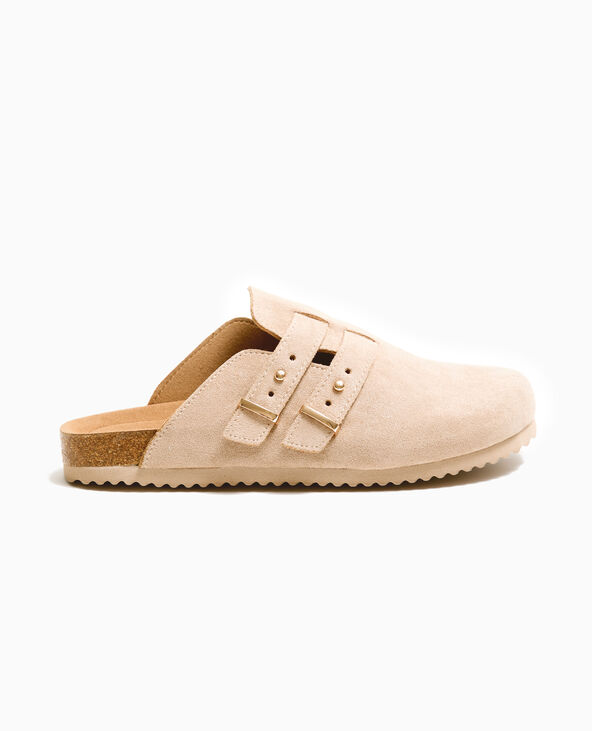Mules sabots en suédine camel - Pimkie