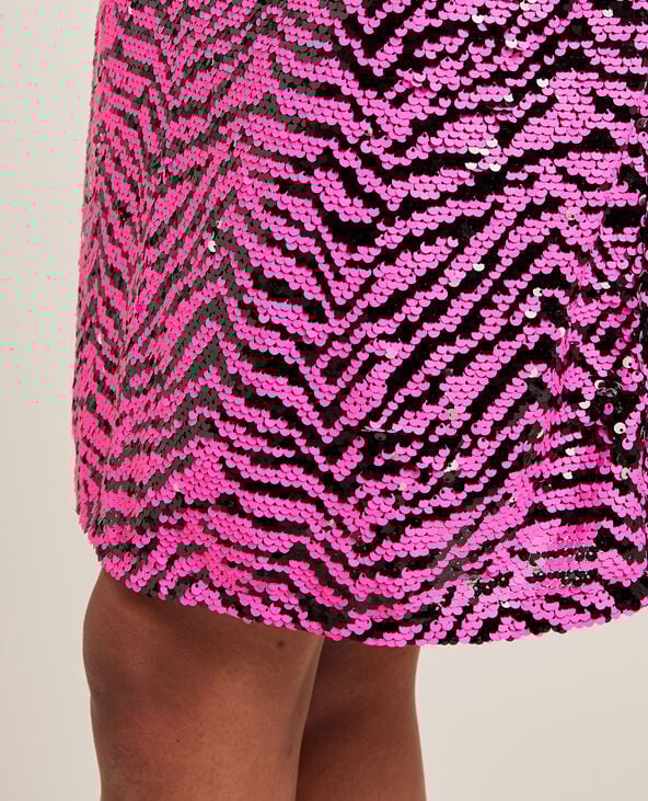 Robe courte avec sequins rose - Pimkie