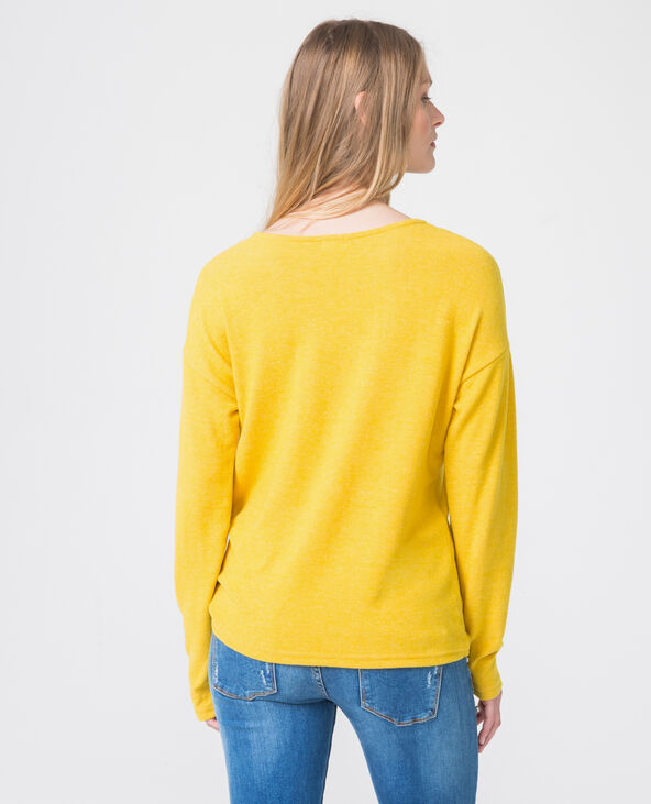 Pull col V jaune ocre - Pimkie