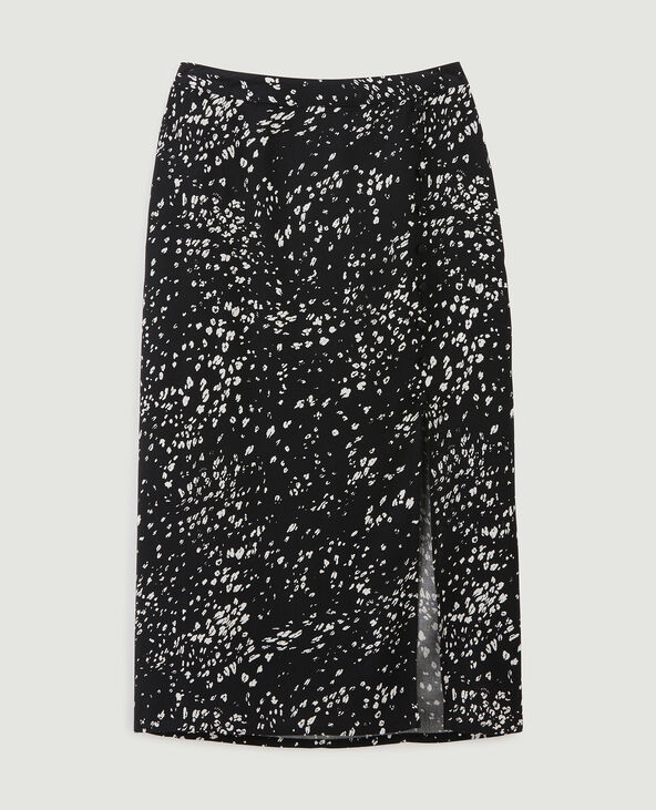 Jupe midi avec boutons et fente noir - Pimkie