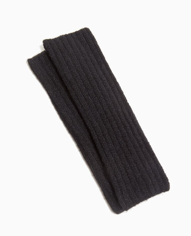 Manchons façon mitaines en maille tricot noir - Pimkie