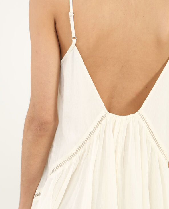 Robe volantée ajourée blanc - Pimkie