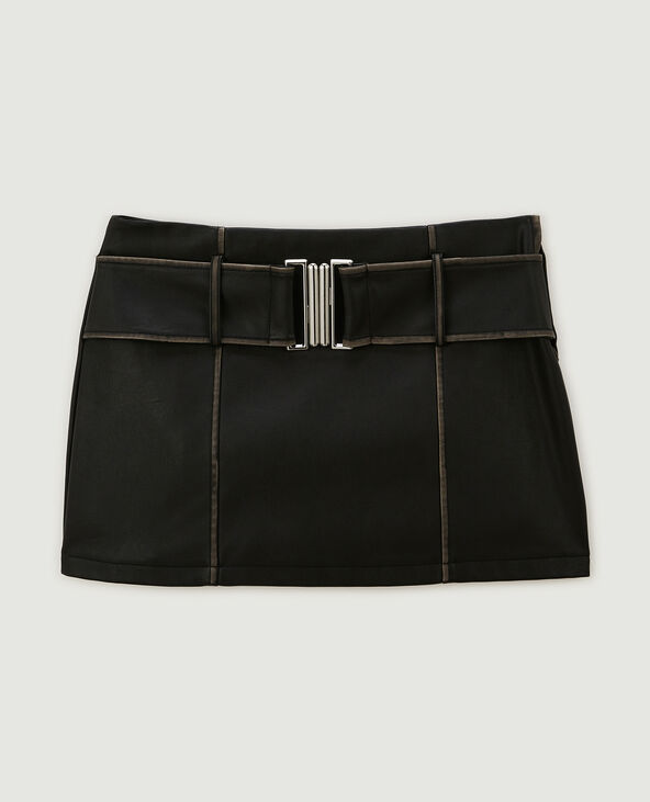 Mini jupe en faux cuir avec ceinture XL