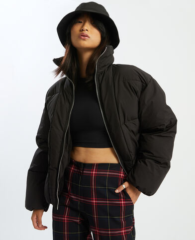 Garde au chaud Hiver Rembourrée Col montant TiKingAn Doudoune courte pour femme Légère Transition Manches longues Automne Veste matelassée Pour l/'extérieur