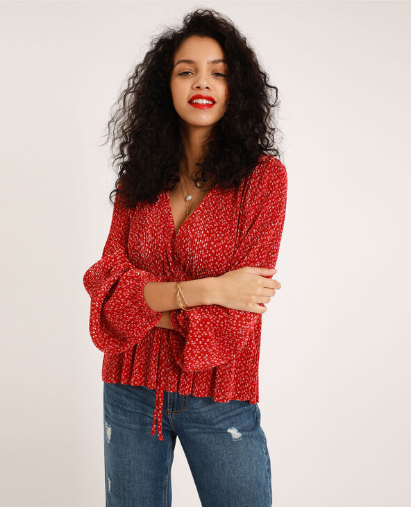 Blouse plissée rouge - Pimkie