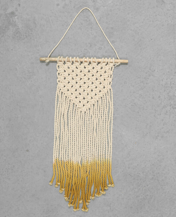 Mini tapisserie murale macramé bicolore jaune - Pimkie