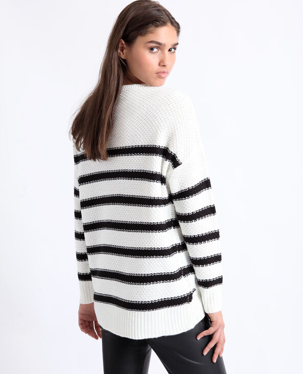 Pull à rayures blanc - Pimkie