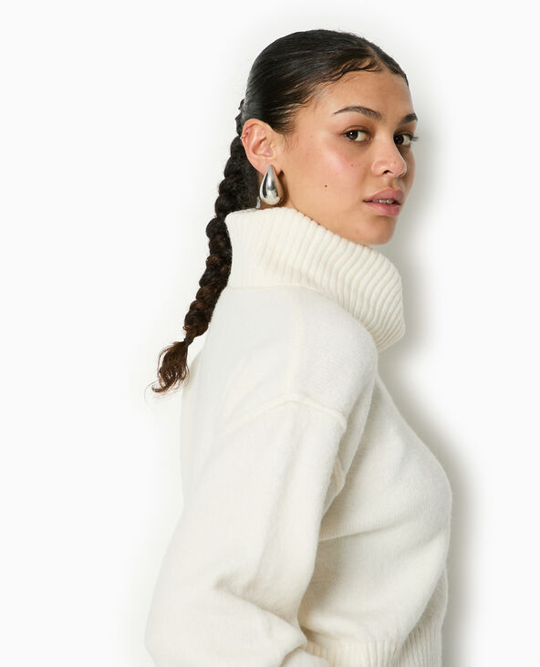 Pull col boule avec manches larges blanc - Pimkie