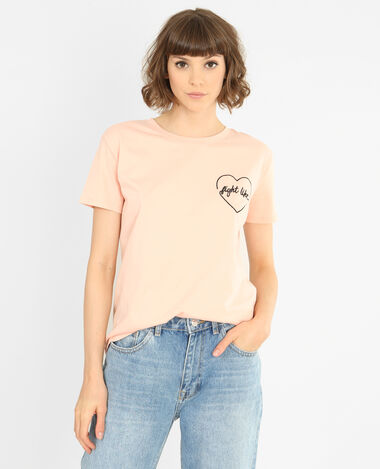 T-shirt brodé rose clair - Pimkie