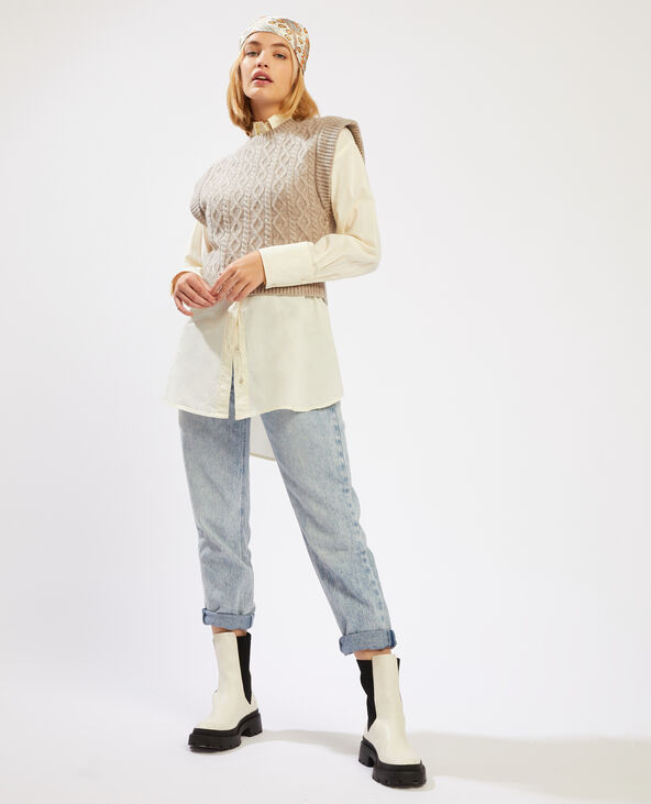 Pull sans manche taupe - Pimkie