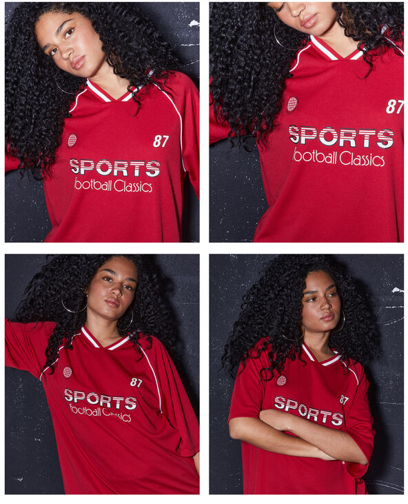 Maillot de foot oversize rouge - Pimkie