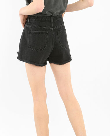 Short denim effiloché noir - Pimkie