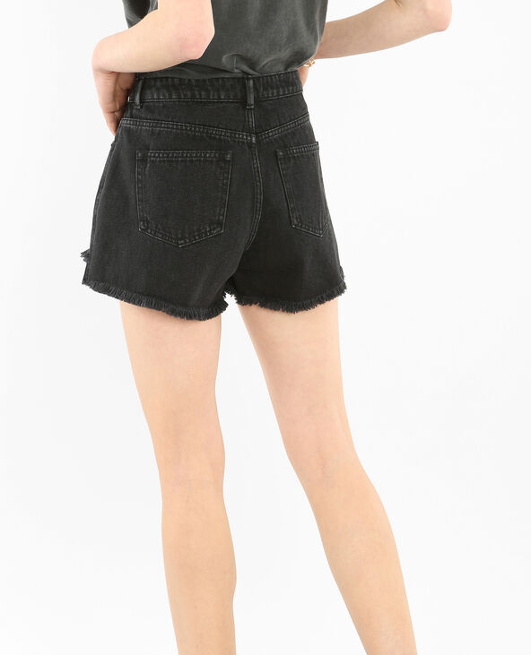 Short denim effiloché noir - Pimkie