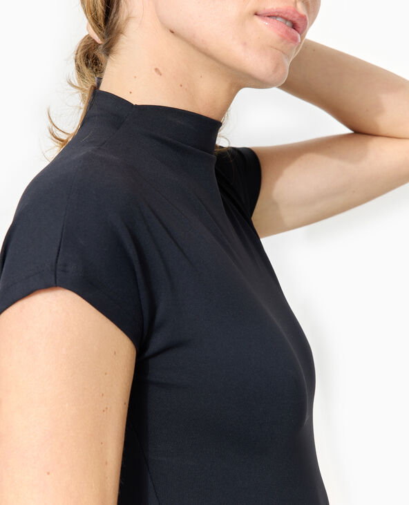 Body manches courtes col montant noir - Pimkie