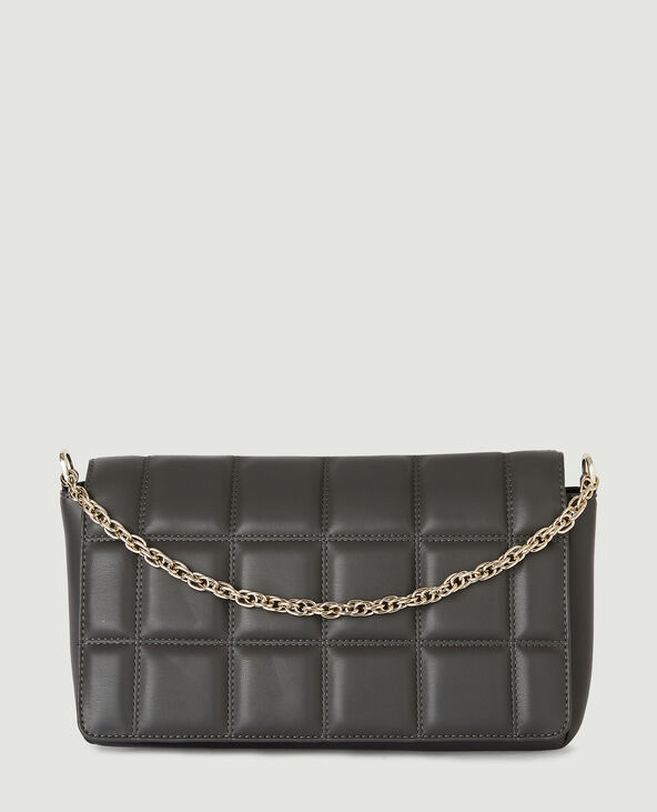 Sac matelassé avec chaîne gris foncé - Pimkie