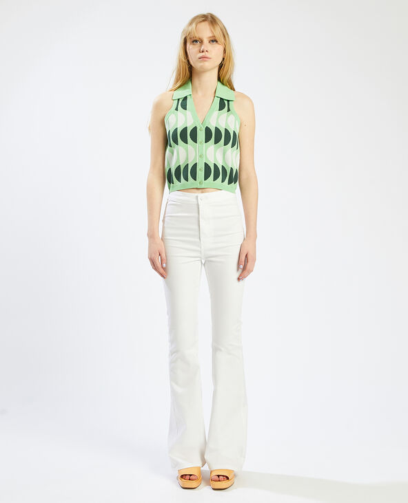 Top sans manches à motif rétro vert - Pimkie