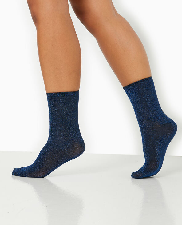 Lot de 2 paires de chaussettes avec lurex bleu clair - Pimkie