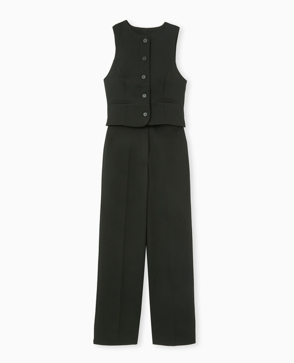 Combinaison avec effet gilet de barman noir - Pimkie