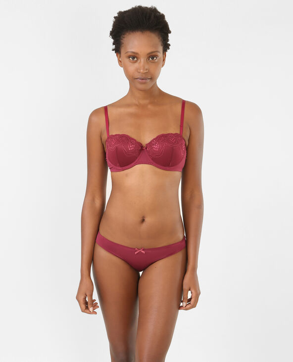 Culotte dentelle bordeaux - Pimkie