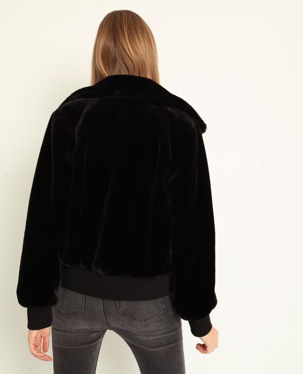 Blouson en fausse fourrure noir - Pimkie