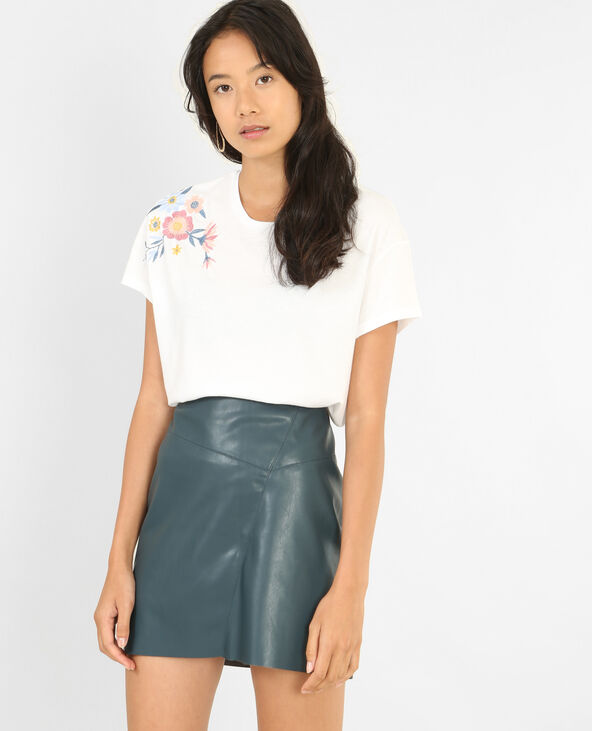 T-shirt brodé blanc - Pimkie